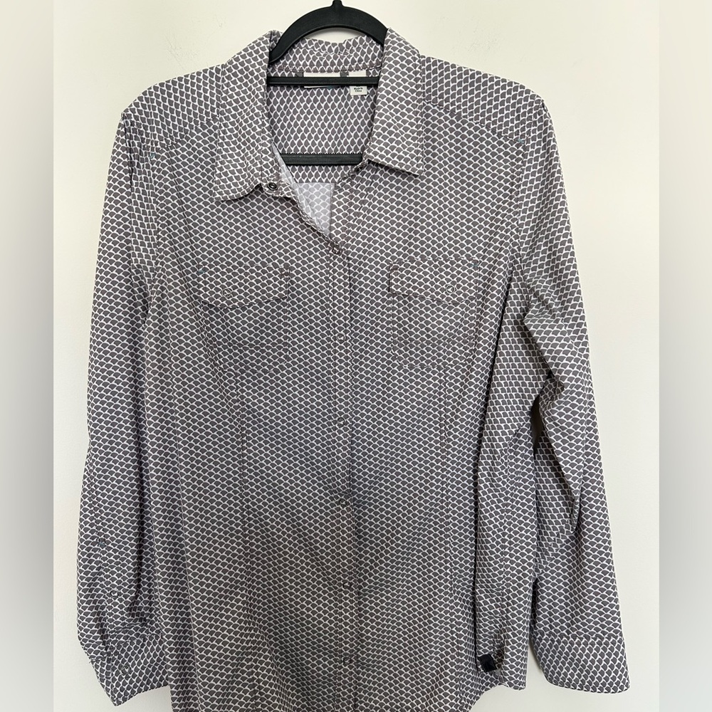 L.L.Bean Snap Front Button Shirt Long Sleeve Size XL‎